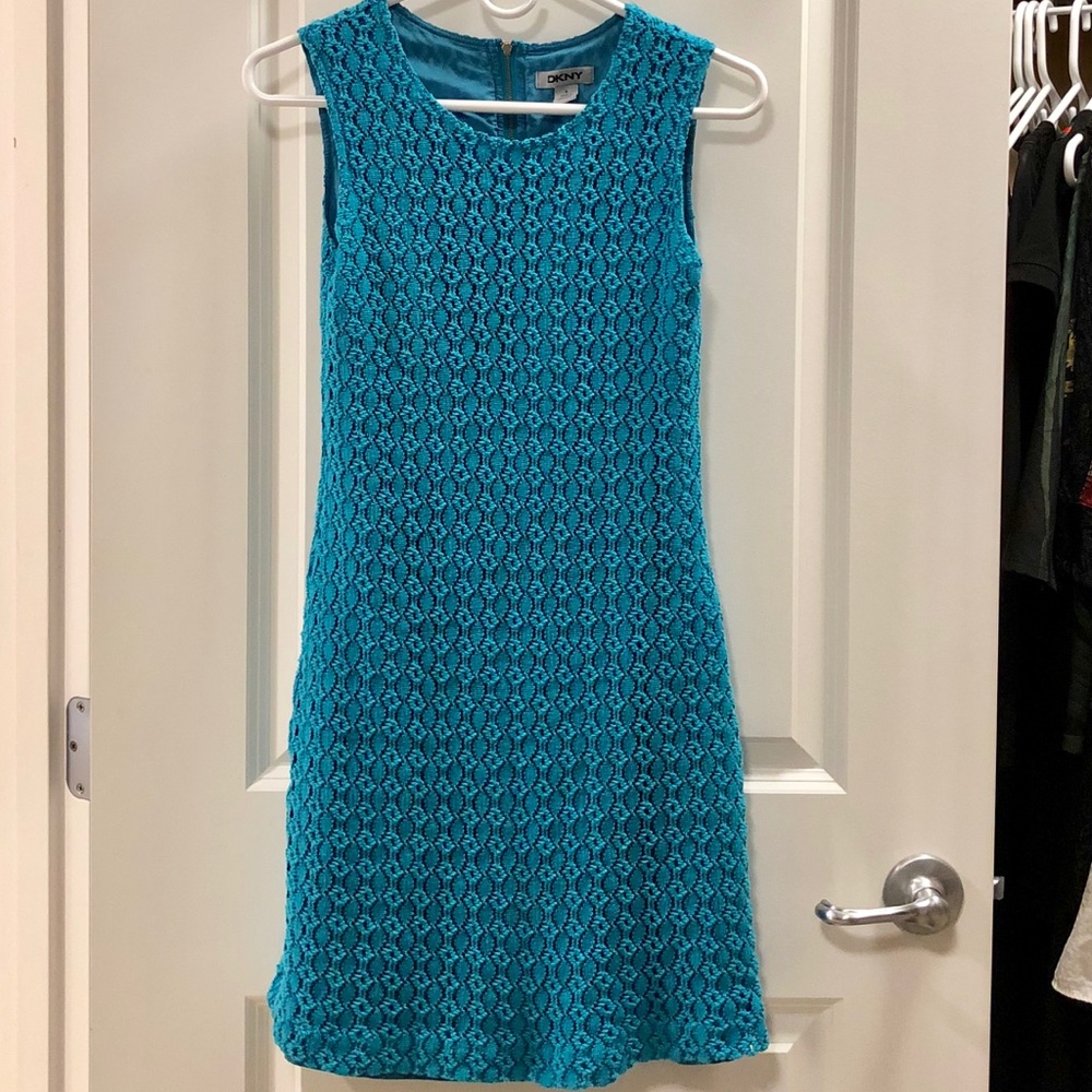 DKNY Turquoise Lace Dress